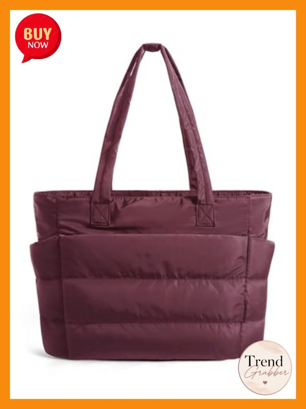 Puffy Tote Bag Lightweight Taslan Work Laptop Beach Gym Travel